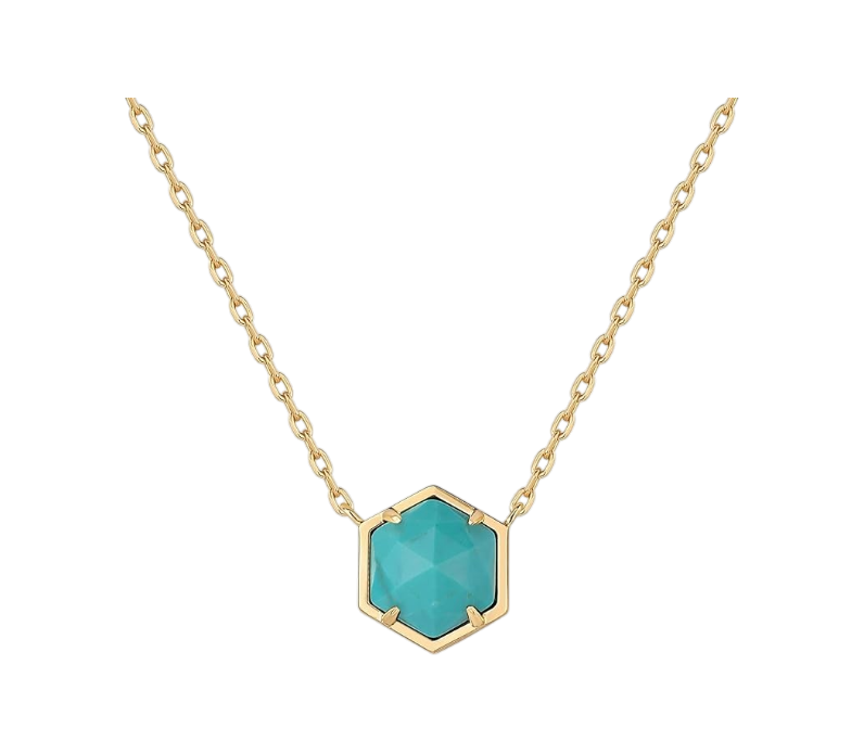 14K Gold Plated Gemstone Pendant Necklace